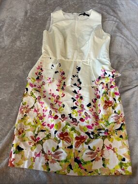 Cynthia Steffe sleeveless watercolor floral sheath dress